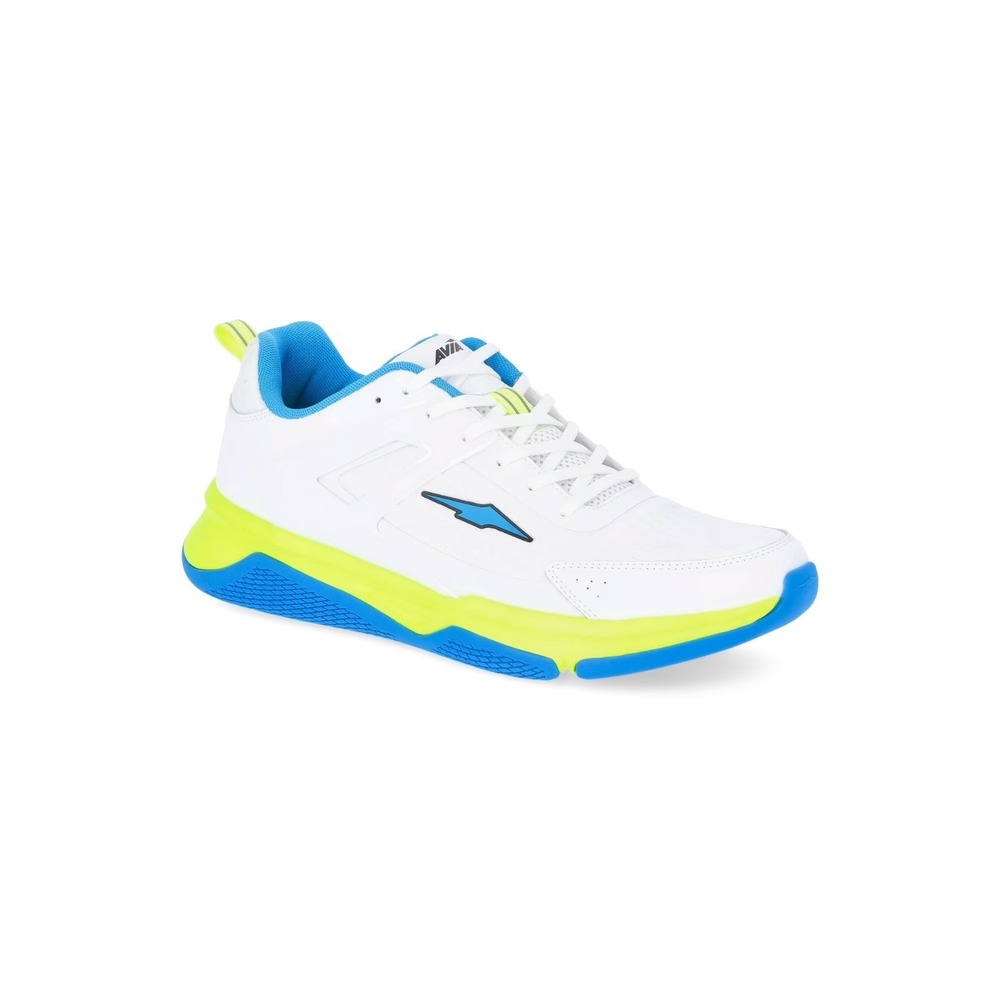 Men's Size 12 Avia Reps Gym Trainer Shoes Breathable‎ Leather White Blue Green